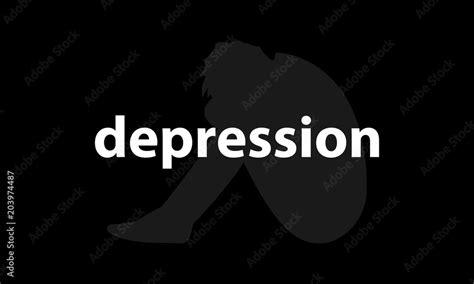 Depression Logo With Sad Man Silhouette Vector Icon Stock Vector