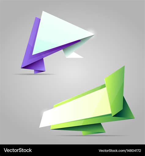 Colorful Origami Banners Royalty Free Vector Image