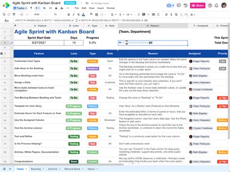 Agile Sprint Planning With Kanban Spreadsheet Templates