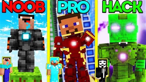 Minecraft Battle Noob Vs Pro Vs Hacker Ironman Turning Challenge