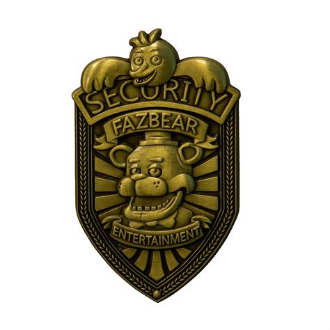 Official Fnaf Fazbear Security Badge Pin Bronze 📛