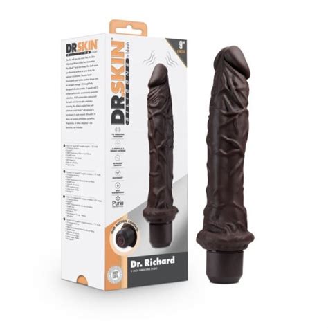 dr skin 9 dr richard vibrating dildo brown sex toys at adult empire