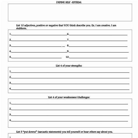 Boundary setting worksheet