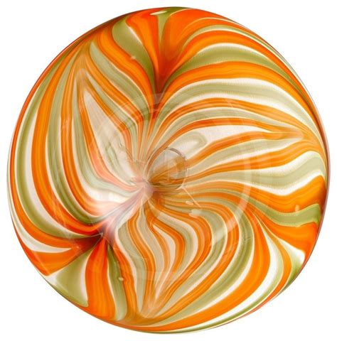 Plate Cyan Design Chika Large Orange Glass Contemporary