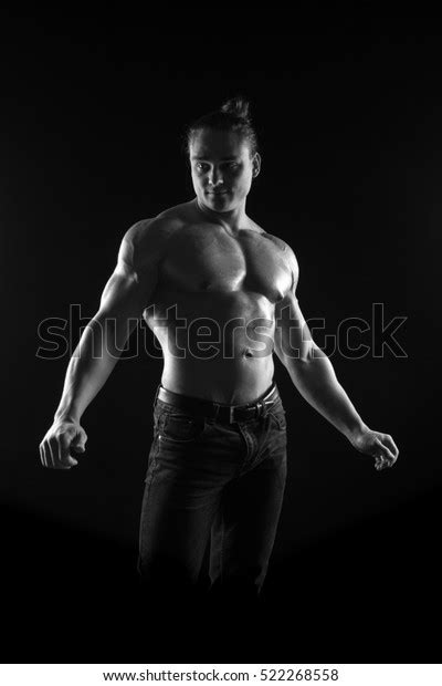 Blackandwhite Portrait Naked Torso Male Bodybuilder Stock Photo Shutterstock