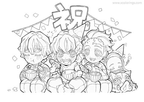 Demon Slayer Coloring Pages Characters - XColorings.com