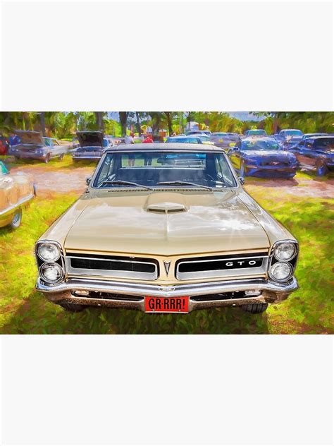 1966 Yellow Pontiac Gto Photographic Print For Sale By
