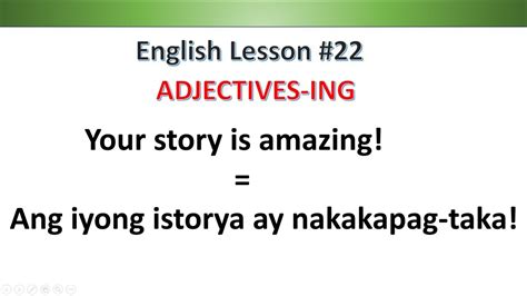 List Of Adjectives Ing Sa Tagalog English Tutor Ei Tv Youtube