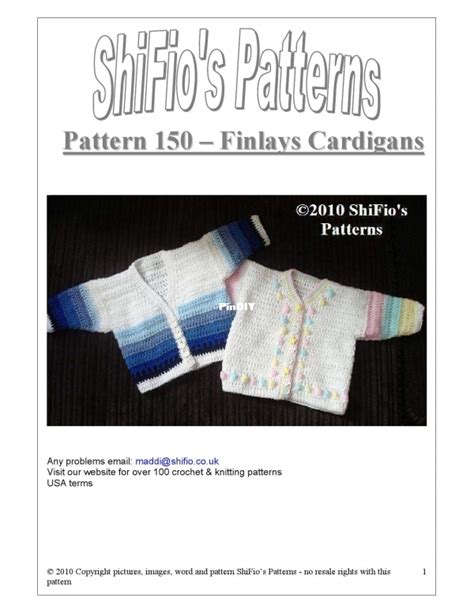 Shifios Dream Patterns Pattern 150 Finlays Cardigans Knitting And