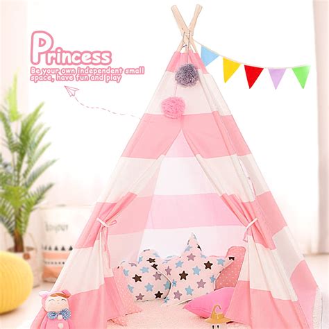 Topcobe Teepee Canvas Play Tent Pink