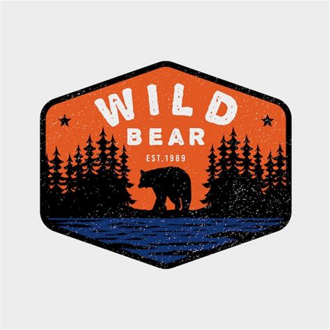 Premium Vector Wild Bear Adventure Vintage Colorful Logo