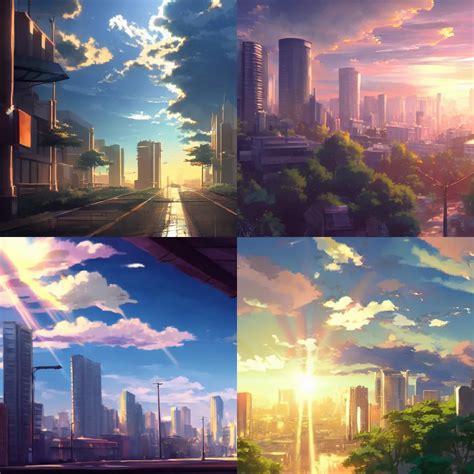 Anime Cityscape By Makoto Shinkai Concept Art Sun Stable Diffusion