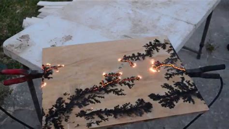 burning Lichtenberg figures in wood - YouTube