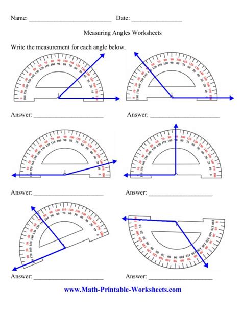 Measuring Angles Worksheets Worksheet For 4th 10th Grade Lesson Planet