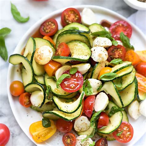 Spiralized Zucchini Caprese Salad Recipe Besto Blog