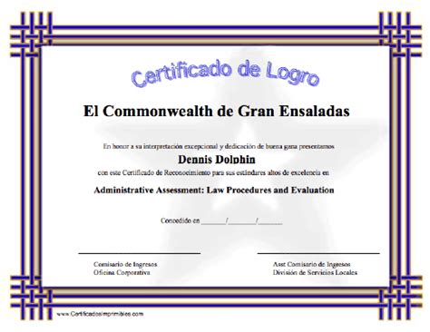 Certificado De Logro Contaduria Y Finanzas Matemática Financiera