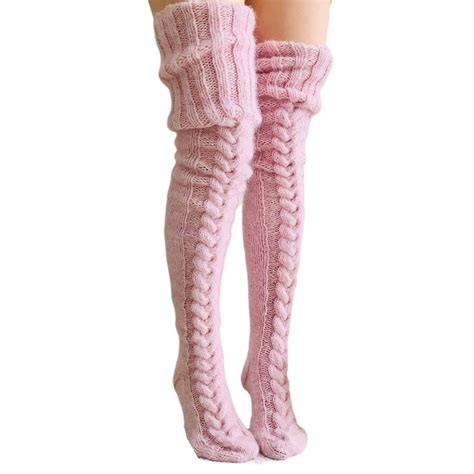 Listenwind Listenwind Women Winter Warm Knit Cable Long Socks