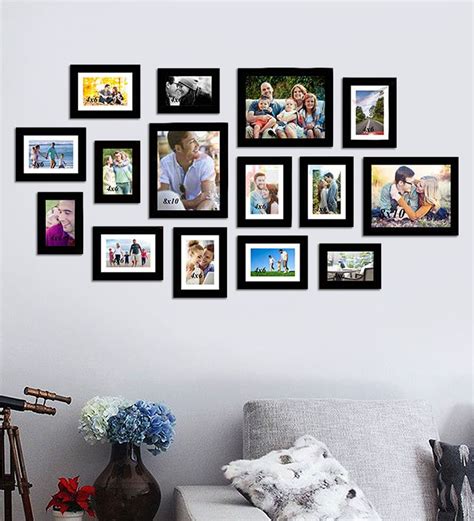 Buy Black Wood Collage Photo Frames Set Of 15 By Art Street At 100