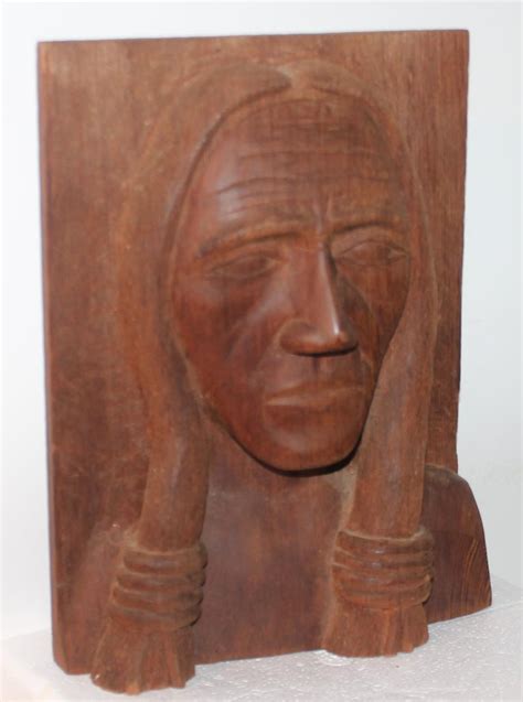 Hand Carved Wood Indian Chief Sculpture For Sale At 1stdibs