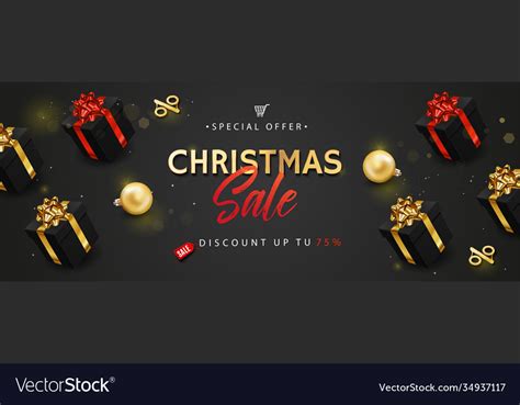 Banner Or Poster For Christmas Sale Royalty Free Vector