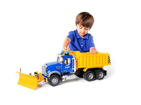 Bruder Mack Granite Dump Truck With Snow Plow Blade Toys