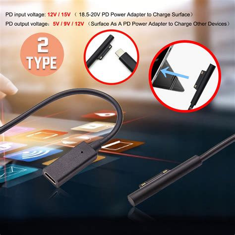 12v 15v Connect To Usb Type C Adapter Charging Cable Laptop For