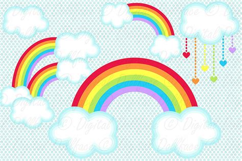 Rainbows And Clouds Clip Art