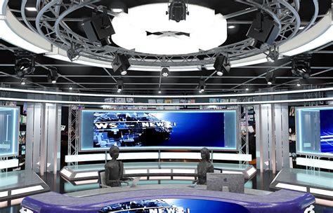 Virtual Tv Studio News Set 1 3d Model Flatpyramid