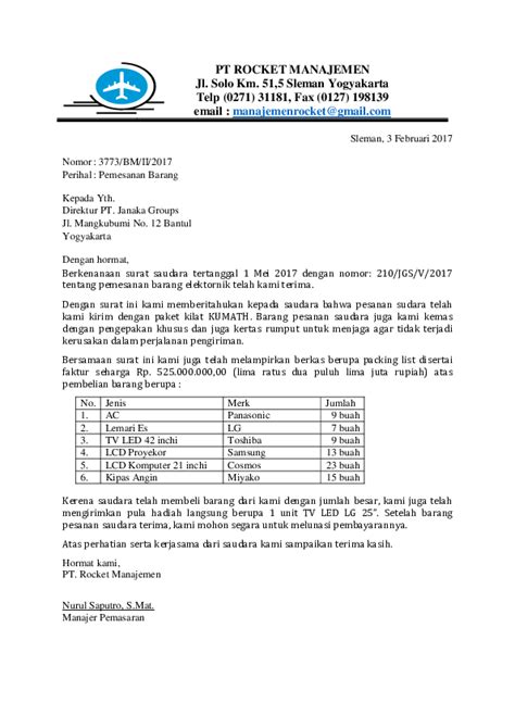 Contoh surat permintaan penawaran produk dan harga. Contoh Surat: Contoh Surat Faktur Pengiriman Barang