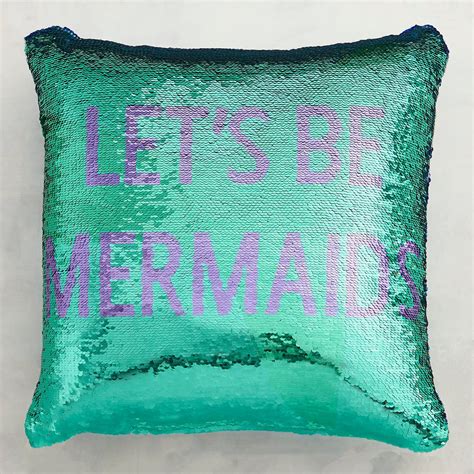 Lets Be Mermaids Reversible Sequins Mermaid Pillow Purple Throw