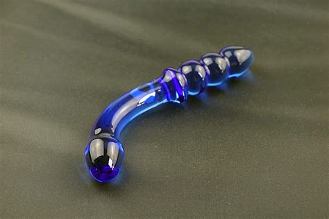 World Palm Sex Toy Blue Pyrex Glass Dildo Fake Penis Crystal Anal Beads Butt Plug