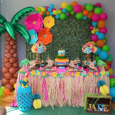 Decoración Hawaii Birthday Party, Moana Birthday Party Theme, Moana