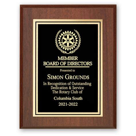 Member Board Of Directors Plaque Club Executive Series Corporate Awards And Clothing Russell