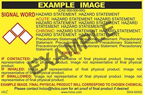 Acetone Ghs Label 2 X 3 Pack Of 25 Industrial