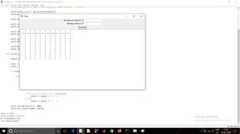 Table Creator In Python Using Tkinter Codespeedy