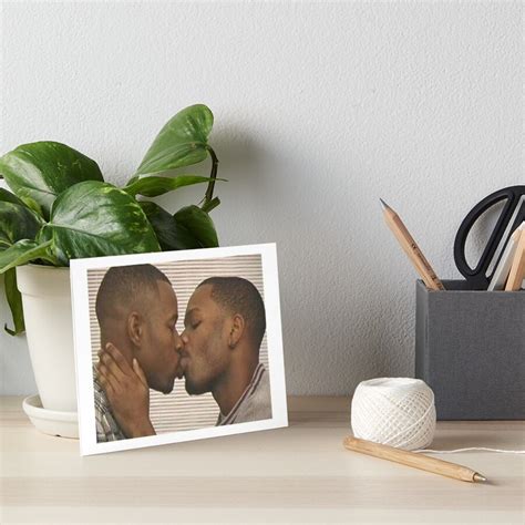 Two Black Men Kissing Meme Art Board Print By Jridge98 Redbubble