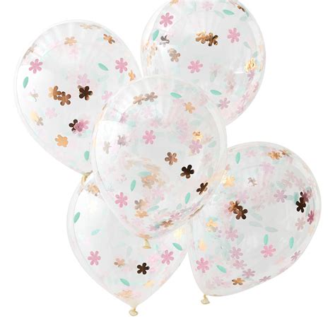 Floral Confetti Filled Party Balloons By Ginger Ray