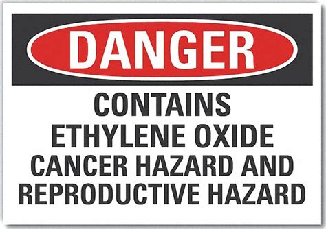 Lyle Ethylene Oxide Danger Label Sign Format Traditional Osha 64pc96