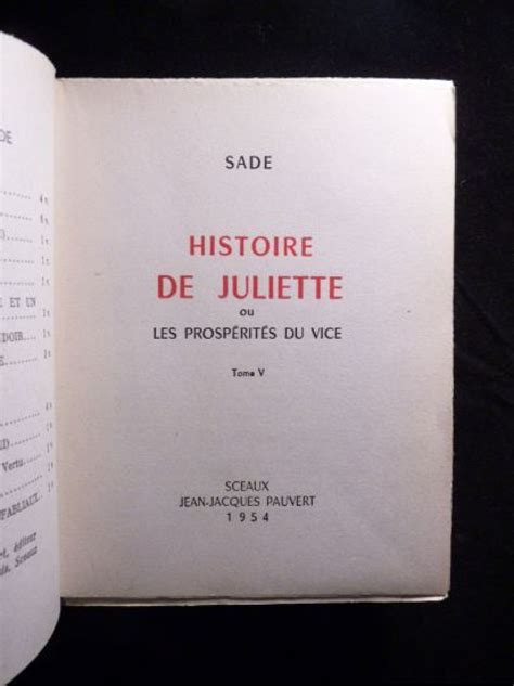 SADE : Histoire de Juliette ou les prospérités du vice - Edition
