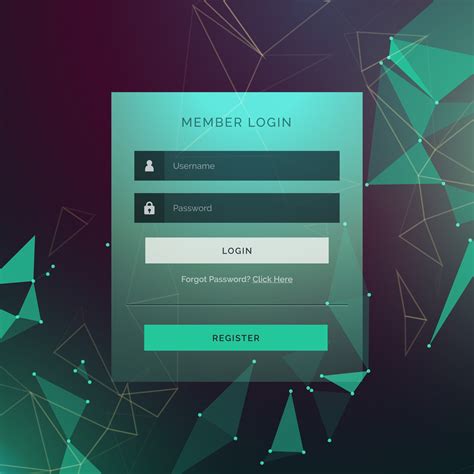 Creative Login Ui Template Form Design With Technology Style Bac Download Free Vector Art