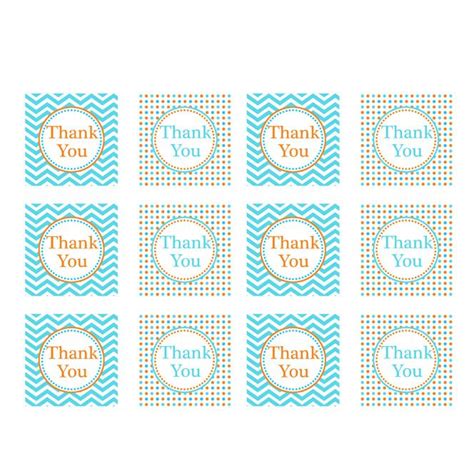 You can use downloadable template programs from the internet that are pdf or word compatible (usually at no charge), which provide full directions as to what to do and how to print off. Orange & blue printable thank you tags | Printable ...