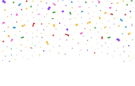 Colorful Confetti Falling Isolated On Transparent Background Colorful