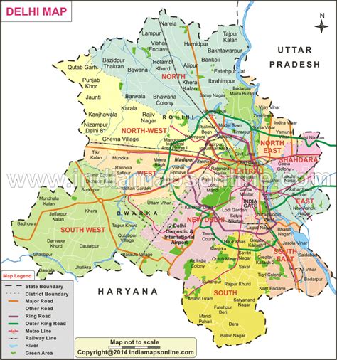 Delhi Map Map Of Delhi City State India