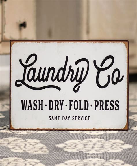 Col House Designs Wholesale Laundry Co Distressed Metal Sign