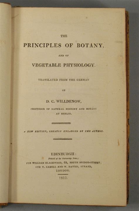 The Principles Of Botany And Vegetable Physiology D C Willdenow