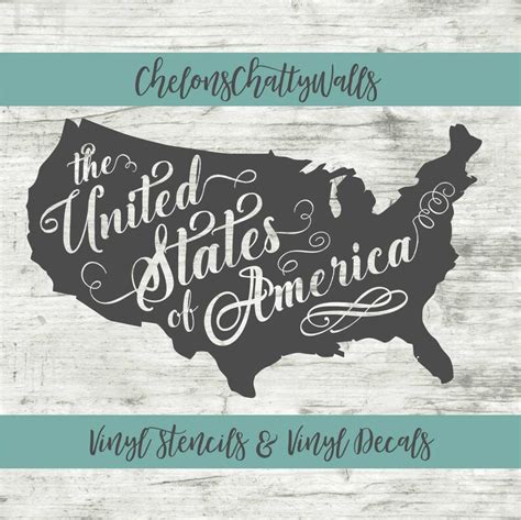Usa Vinyl Stencil Patriotic Stencil United States Of America Etsy