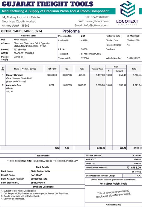 Proforma Invoice Template Excel Collection