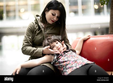 Caring Mother With Daughter Stock Photo Alamy