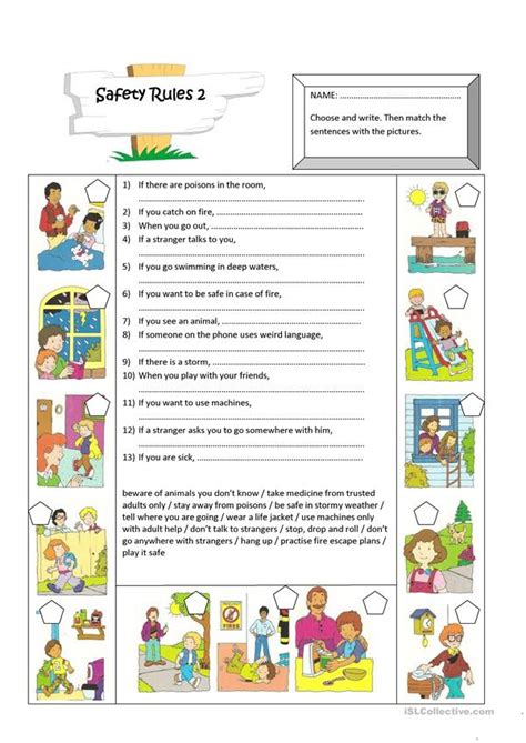 Safety Rules English Esl Worksheets For Distance Learning And