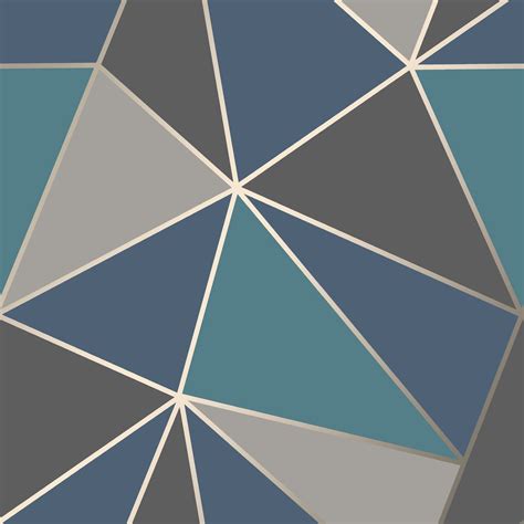 Geometric Wallpaper Rose Gold Silver Navy Blue Teal Metallic And More
